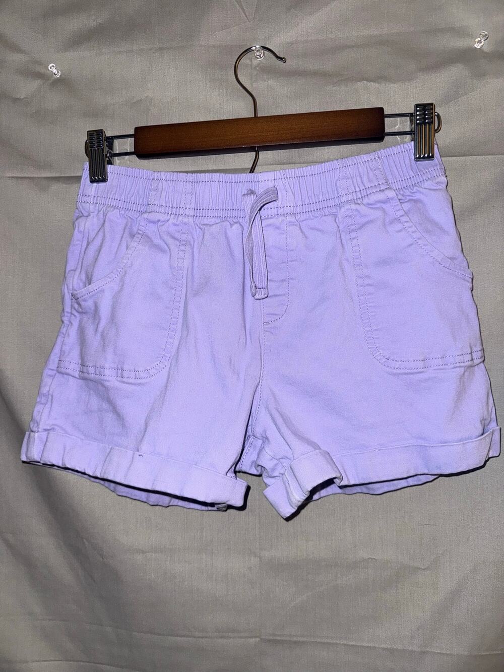 Wonder Nation Girls Lavender Purple Pull-On Shorts, Size L (10/12) Plus